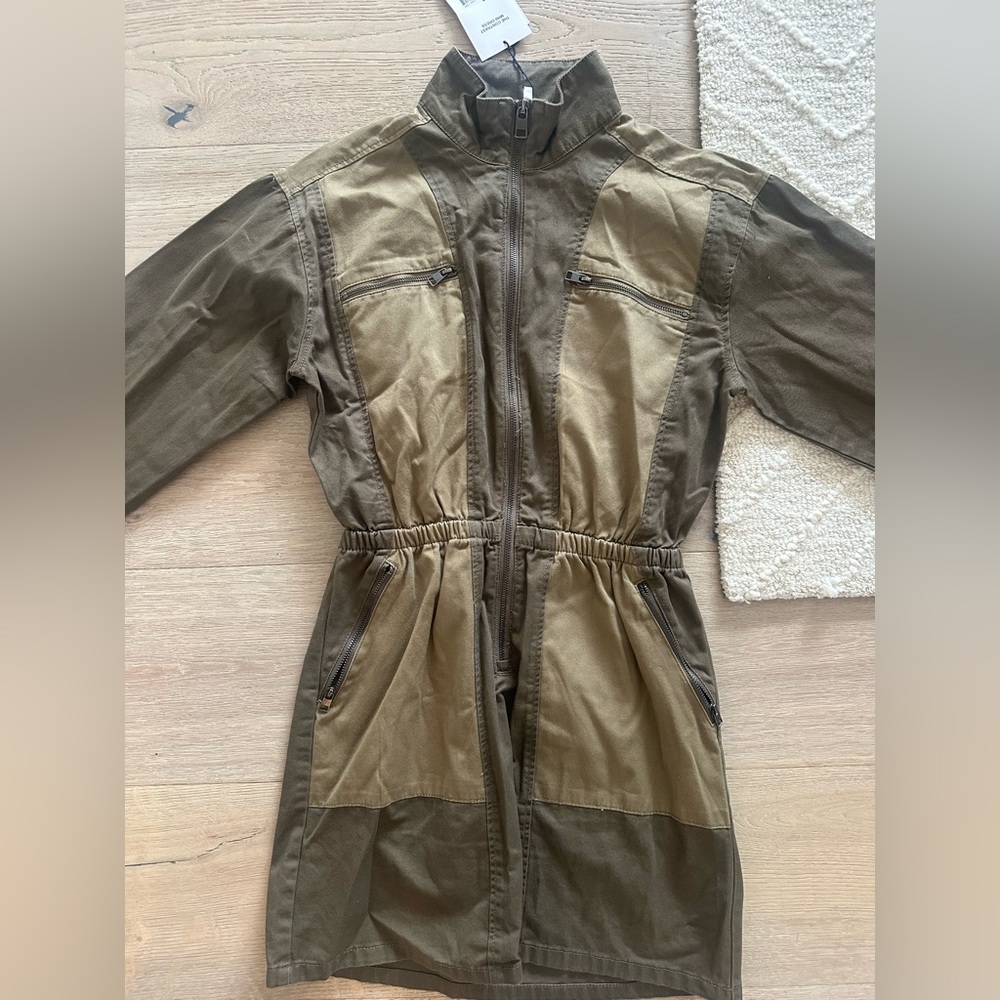 Chic Olive and Tan Dress